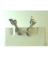 Dainty Vintage Sterling Silver Holiday Bow Earrings - £12.75 GBP