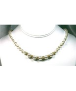 White Faux Pearl &amp; Fancy Rhinestone Rondelle Necklace - £13.32 GBP