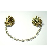 Vintage Faux Pearl &amp; Flower Sweater Guard/Clips - £8.62 GBP