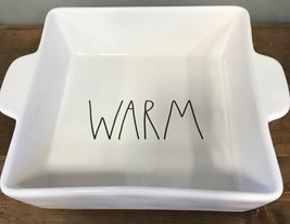 Rae Dunn WARM White Square Baking Casserole 2 Handled Serving Dish Farmh... - $37.39