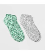 Auden Women&#39;s Marled 2 Pack Cozy Low Cut Socks Green &amp; Gray Super Soft - $243.19 MXN
