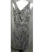 ANN TAYLOR Black Zebra Print Dress Sz Large 10 12 Sleeveless Belt NWT An... - $67.23