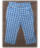 Tommy Jeans Hilfiger Blue Madre Plaid Capri Cropped Pants Size 13  - £7.46 GBP