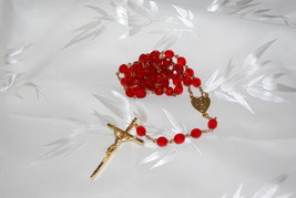 Red &amp; Gold Rosary  - £11.92 GBP