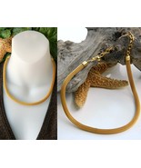 Vintage Mesh Choker Necklace Coil Rope Slinky Gold Tone 18 Inches - £15.94 GBP