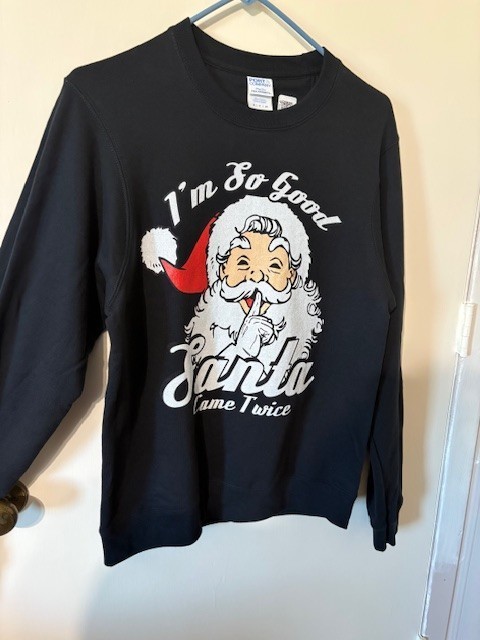 Port & CompanyWomen's  Small  Ugly Christmas Sweatshirt Santa Came Twice NEW Item image 2