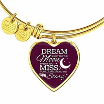Express Your Love Gifts Dream Shoot for The Moon Engraved 18k Gold Heart Bangle  - £47.59 GBP