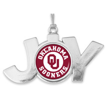 62009 Oklahoma Sooners JOY with Round Logo Christmas Ornament - £13.92 GBP
