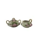 Antique J C &amp; Barvaria Porcelain Sugar and Creamer Set Signed F. LONG - £59.29 GBP