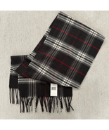 NWT V. Fraas Plaid Oblong Cold Weather Scarf Black White Red - $25.79 CAD