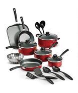 Primaware 18 Piece Non-Stick Cookware Set, Red - $63.42