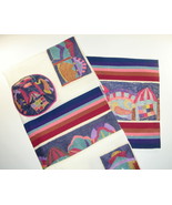 Talit Set Hand Woven Silk Tribes Embroidered 20&quot; X 72 &quot; (Talit/Bag &amp; Kip... - $247.50