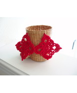 Large red crocheted earrings - $17.79 CAD