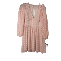 Honey and Rosie Womens Pink Textured Dots Dress Long Sleeve Keyhole Neck... - $17.50