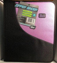 Tech Gear Black &amp; Lavendar Zipper Binder - £15.80 GBP