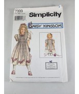 Simplicity 7999 Daisy Kingdom Sewing Pattern Girl Doll Dress Sz AA 3 4 5... - $6.92