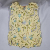 Vintage Gymboree 2004 Yellow Botanical Garden Flower Bubble Clothes Romper 6-12 - £14.80 GBP