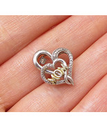 925 Sterling Silver - Genuine Diamond Mom Love Heart Slider Pendant - PT... - $54.39 CAD