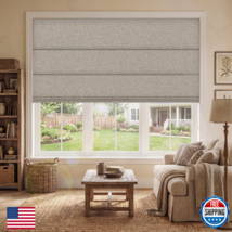 Berissa Blackout Roman Shades For Indoor Windows Cordlesspull Down Linen... - $99.27