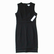NWT Calvin Klein Illusion Stripe in Black Crepe Sleeveless Sheath Dress 8 - £32.69 GBP