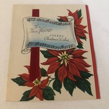 Vintage Christmas Card Cheery Christmas Wishes Box4 - £3.15 GBP