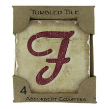 CounterArt Tumbled Tile Coasters Monogram Single Letter F Set of 4 Stone - $15.00