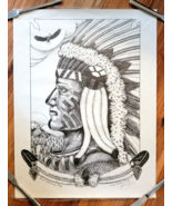 Shane Slayer Print CHIEF MORNING SKY 1997 American Indian 22.5x17.5 SIGNED - £19.74 GBP