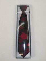 Men's Vito Rofolo From Italy Tie Hankie Gift 100% Silk VR-29 Black Red Floral image 4