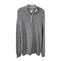 Calvin Klein Men’s XL Gray Marled Cotton Knit Quarter-Zip Sweater - $39.60