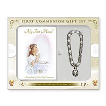 Girls First Holy Communion Gift Set Missal &amp; Chalice Rosary Bracelet wit... - $60.00