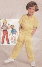 OOP Vintage 1980 Childs&#39; Pull-on Pants Shorts Front Button Shirt Sew Pattern S5 - £7.15 GBP