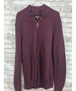 Fairlane Sons Knit Waffle Sweater Burgundy 100% Cotton 1/4 zip Heavy - $32.91 CAD