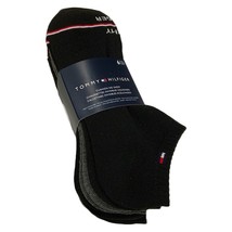 NWT 6-PAIRS PACK TOMMY HILFIGER MSRP $27.99 MEN&#39;S BLACK NO SHOW CUT SOCK... - £15.17 GBP