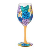 Lolita Wine Glass Blue Florals 15 oz 9" High Gift Boxed Collectible #6008454 image 2