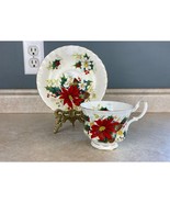Royal Albert Vintage Poinsettia Fine Bone China Tea Cup And Saucer Set - £18.63 GBP