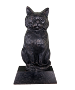 Gothic 13&#39; Tall Antique Heavy Black Halloween Cat Cast Iron Doorstop 193... - £200.68 GBP