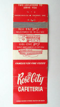 Rose City Cafeteria - South Charleston, West Virginia Restaurant Matchbook Cover - £1.38 GBP