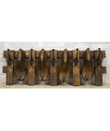 33&quot; Long Rustic Antique Shoe Molds Horizontal Wood Rack Wall Plaque Coat... - £98.97 GBP