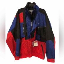 Vintage Ossi colorblock red blue black ski pullover jacket men’s sz XL H... - £60.24 GBP
