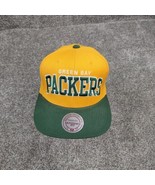 Mitchell &amp; Ness Green Bay Packers Hat Cap Yellow Snapback Wool Blend NFL... - £27.72 GBP