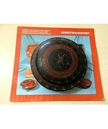 OLD ALBANIAN WOOD CIRCLE JEWELLERY BOX HANDMADE-COMMUNISM TIME-1960-14 CM - £27.19 GBP