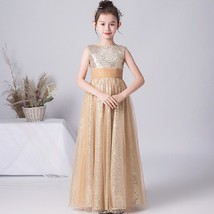 Champagne Sequins Flower Girl Dresses For Birthday communion confirmatio... - $157.50