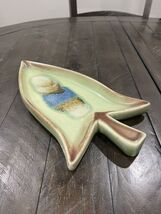 Nancy China Pottery 120 Spade Serving Dish Green Blue Vintage - $551.09 MXN