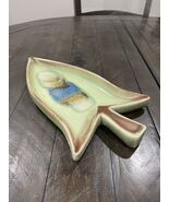 Nancy China Pottery 120 Spade Serving Dish Green Blue Vintage - $41.45 CAD