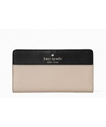 New Kate Spade Staci Large Slim Bifold Wallet Saffiano Leather Warm Beig... - €43,56 EUR