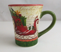 Certified International Lori Siebert Santa Sleigh Design 4.5&quot; Coffee Cup - $11.63