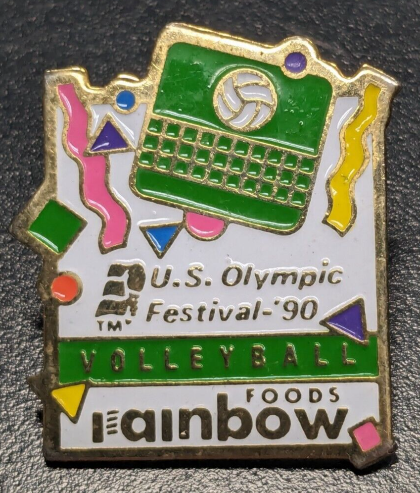1990 US Olympics Festival Rainbow Foods MN - Volleyball - Enamel Lapel H... - $9.89