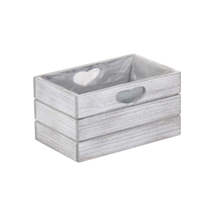 Vintage White Wash Effect Wooden Planter With Plastic Lining - $25.45
