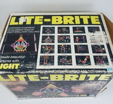 Vintage 1981 Lite Light Brite Bright Toy In Box W/ Pegs &amp; 9 Unused Papers Works - £59.98 GBP