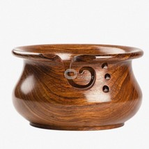 Rosewood Artisan Yarn Bowl - Handcrafted XL Decorative Wooden Knitting Bowl (7x4 - £114.59 GBP